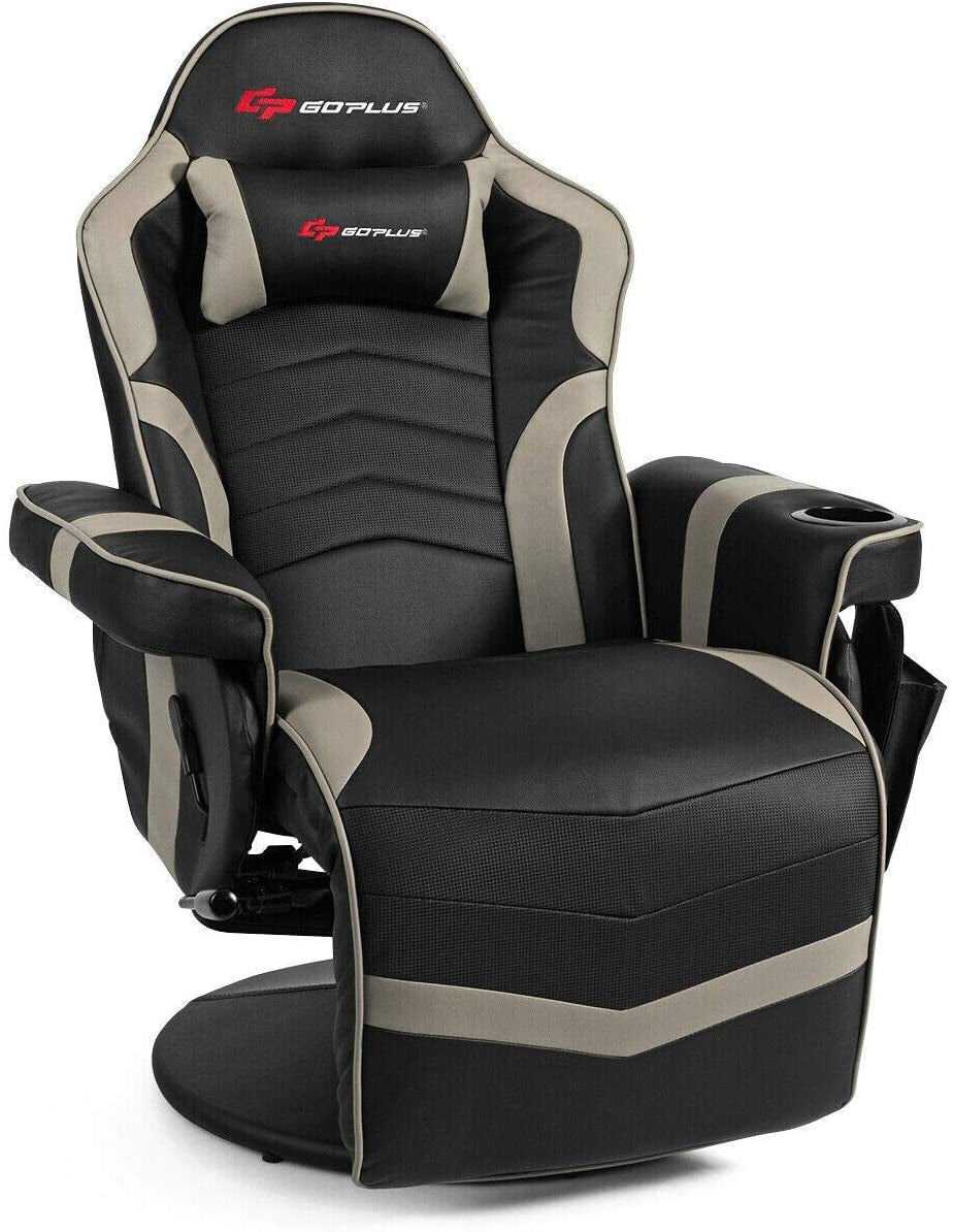High Back Massage Gaming Chair with Footrest