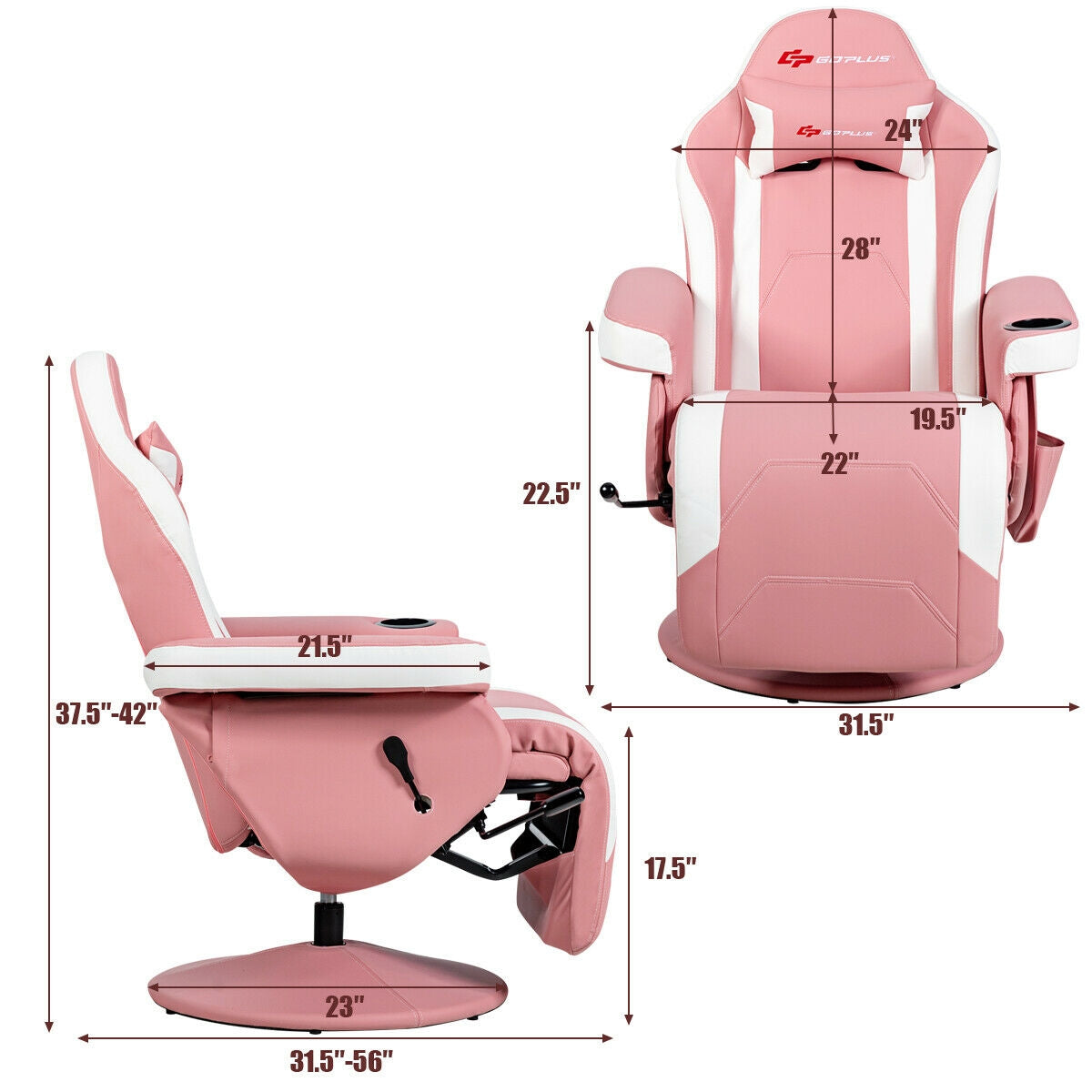 High Back Massage Gaming Chair with Footrest