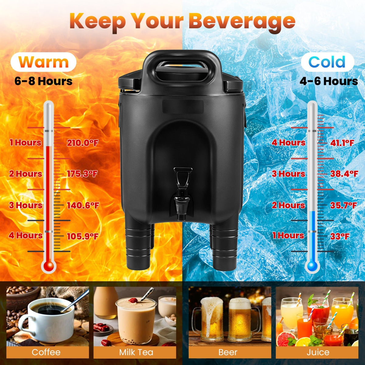 2.6 Gallon Insulated Beverage Dispenser