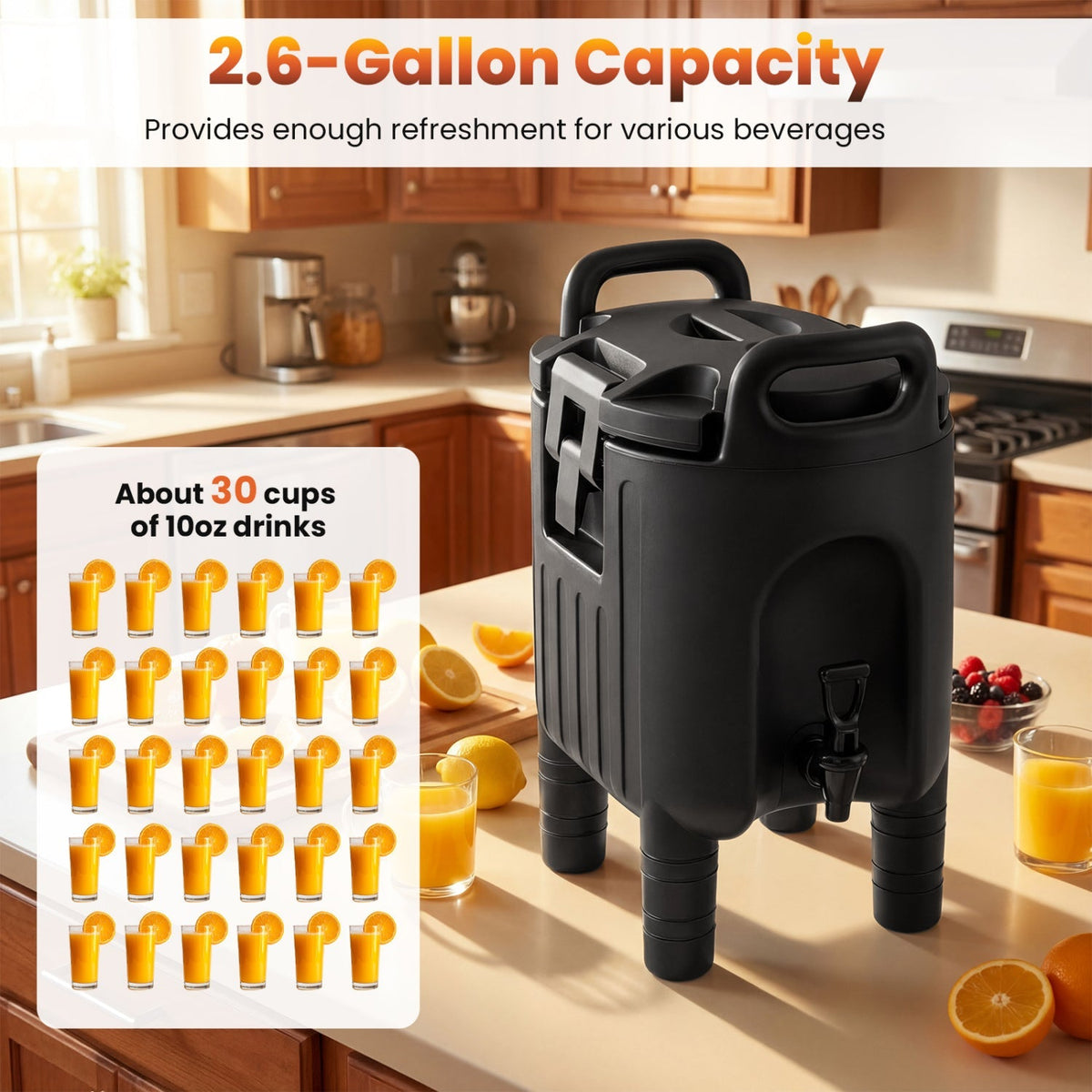 2.6 Gallon Insulated Beverage Dispenser