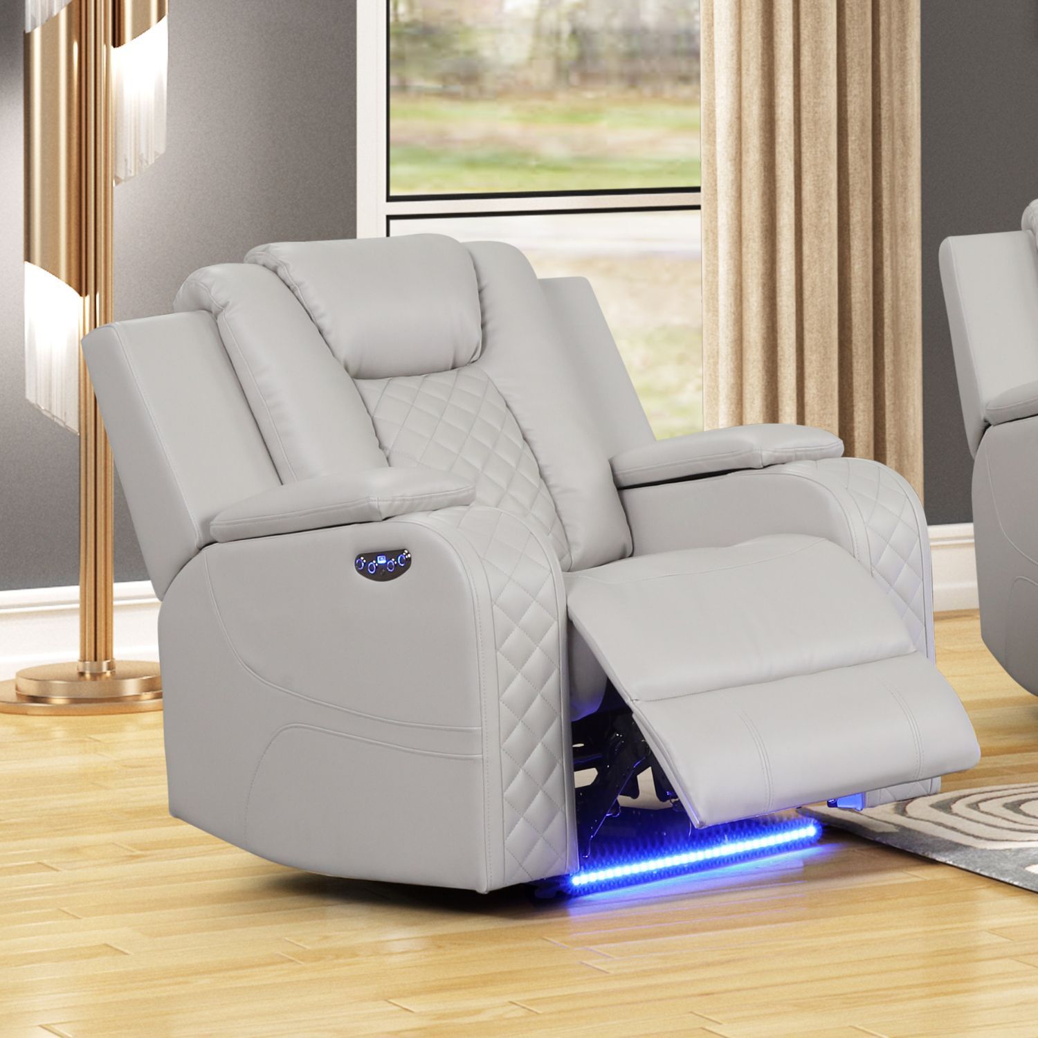 Benz Power Recliner Chair with LED Lighting & USB Charging