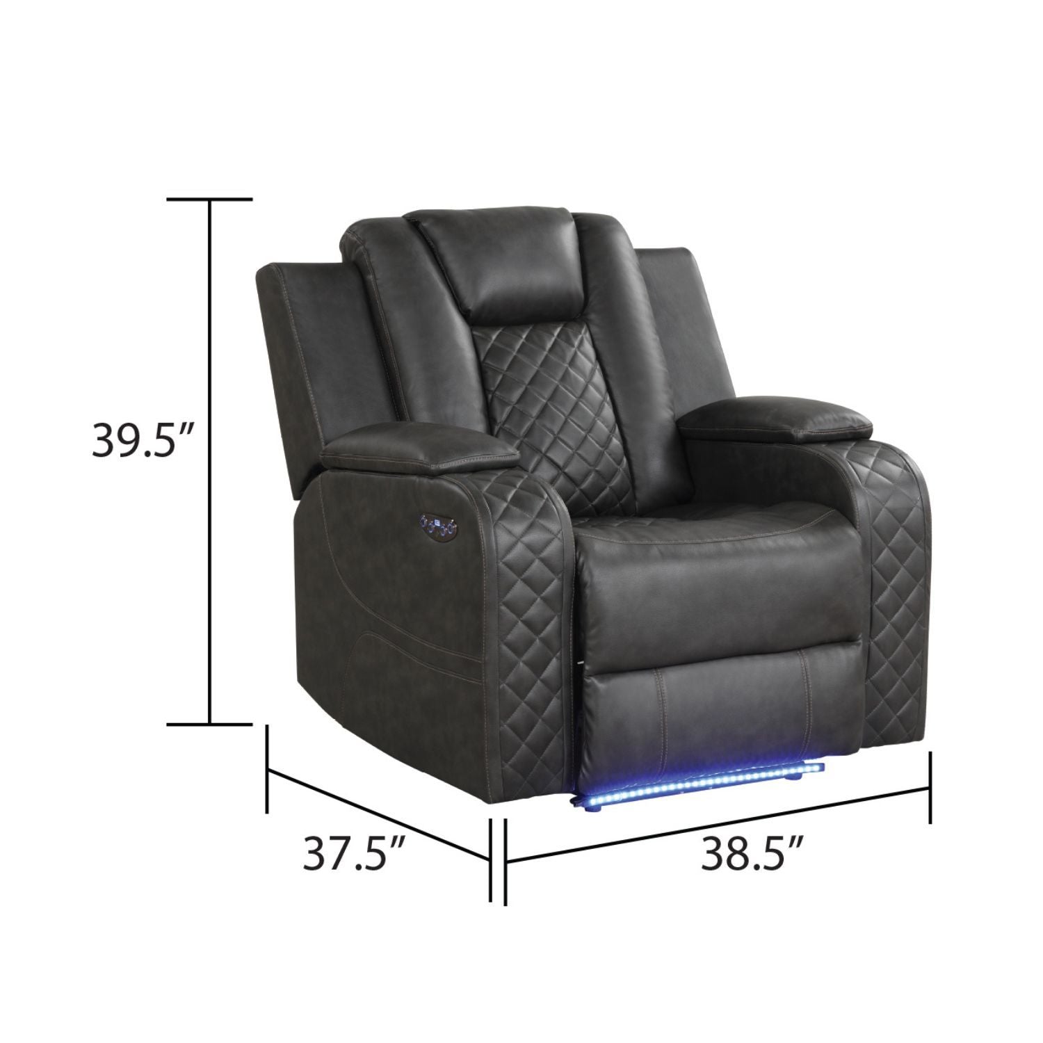 Benz Power Recliner Chair with LED Lighting & USB Charging
