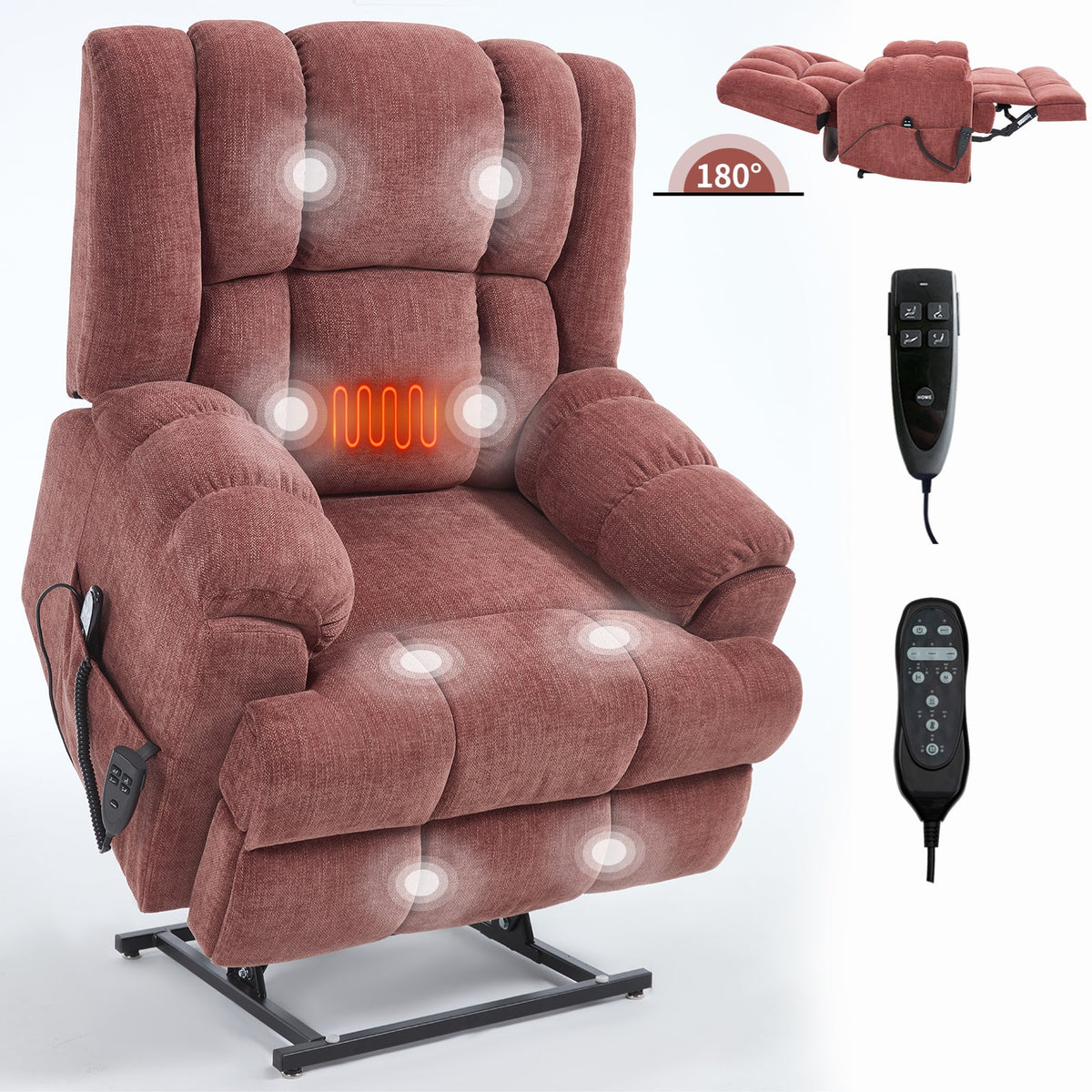 Dual Motor Power Lift Recliner with Heat & Massage