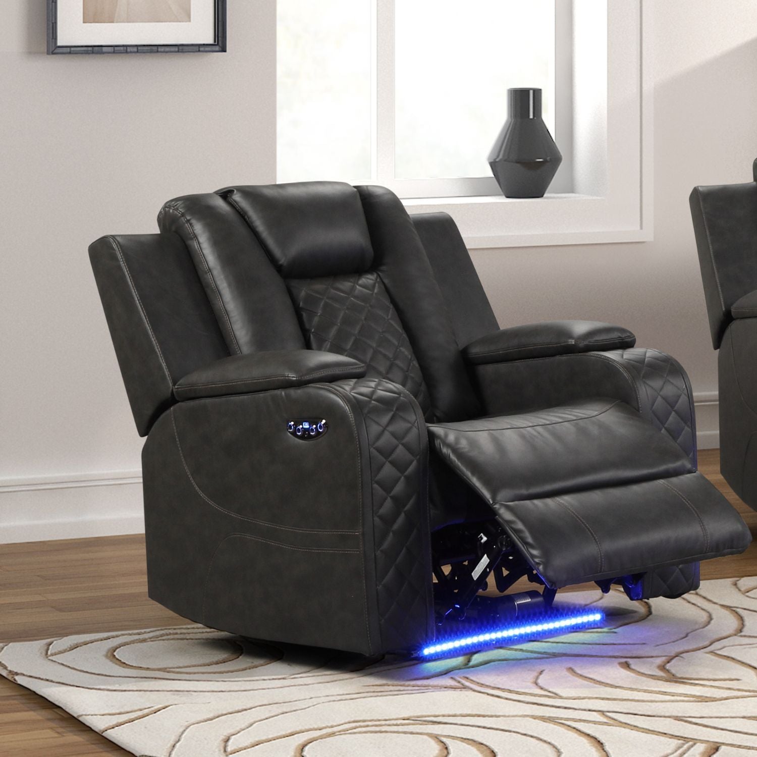 Benz Power Recliner Chair with LED Lighting & USB Charging