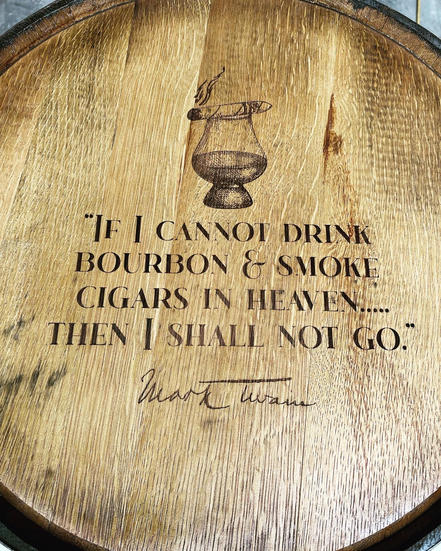 Custom Bourbon Whiskey Barrel Bar Table with Storage