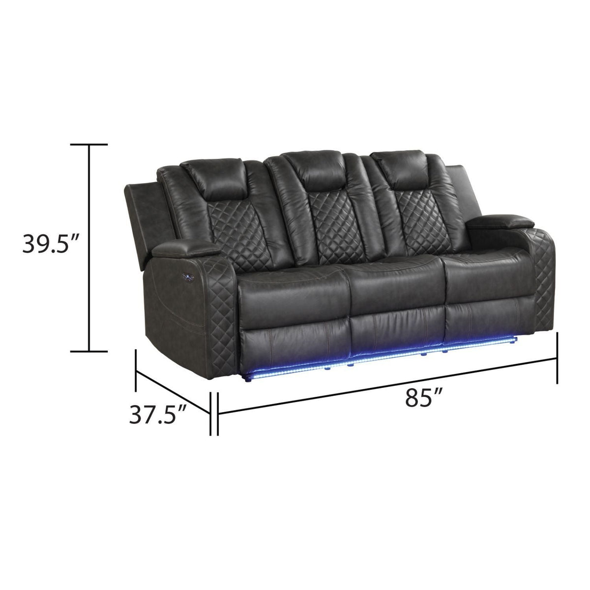 Benz - LED & Power Recliner With Adjustable Headrests And Ambient LED Lighting