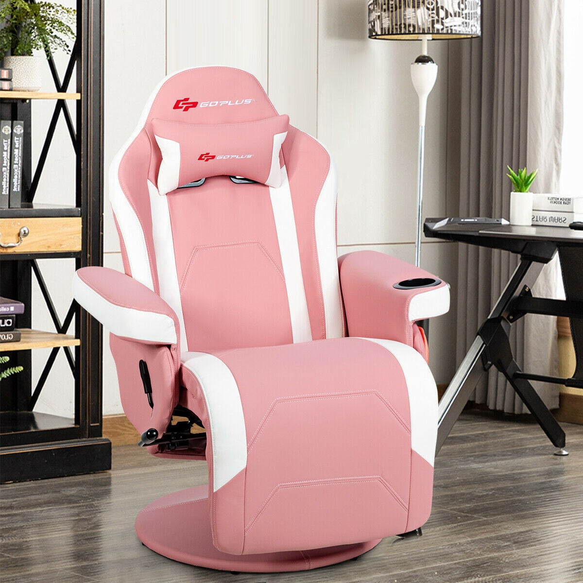 High Back Massage Gaming Chair with Footrest