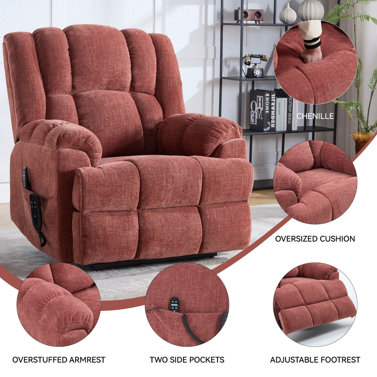 Dual Motor Power Lift Recliner with Heat & Massage
