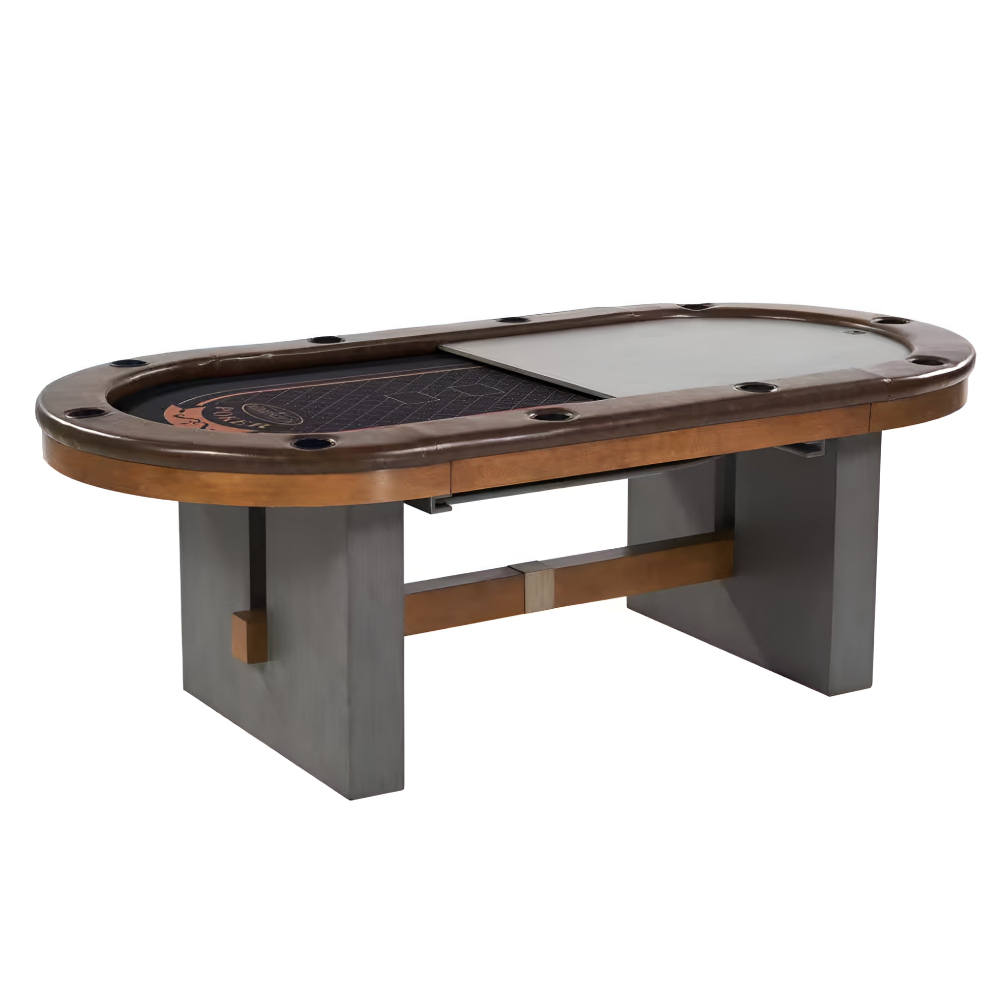 10-Player Poker Table with Removable Dining Top &amp; Built-In Cup Holders10-Player Poker Table with Dining Table Top