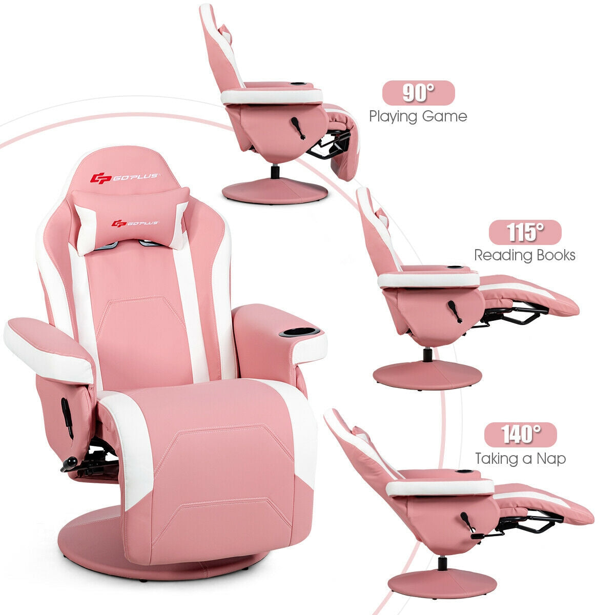 High Back Massage Gaming Chair with Footrest