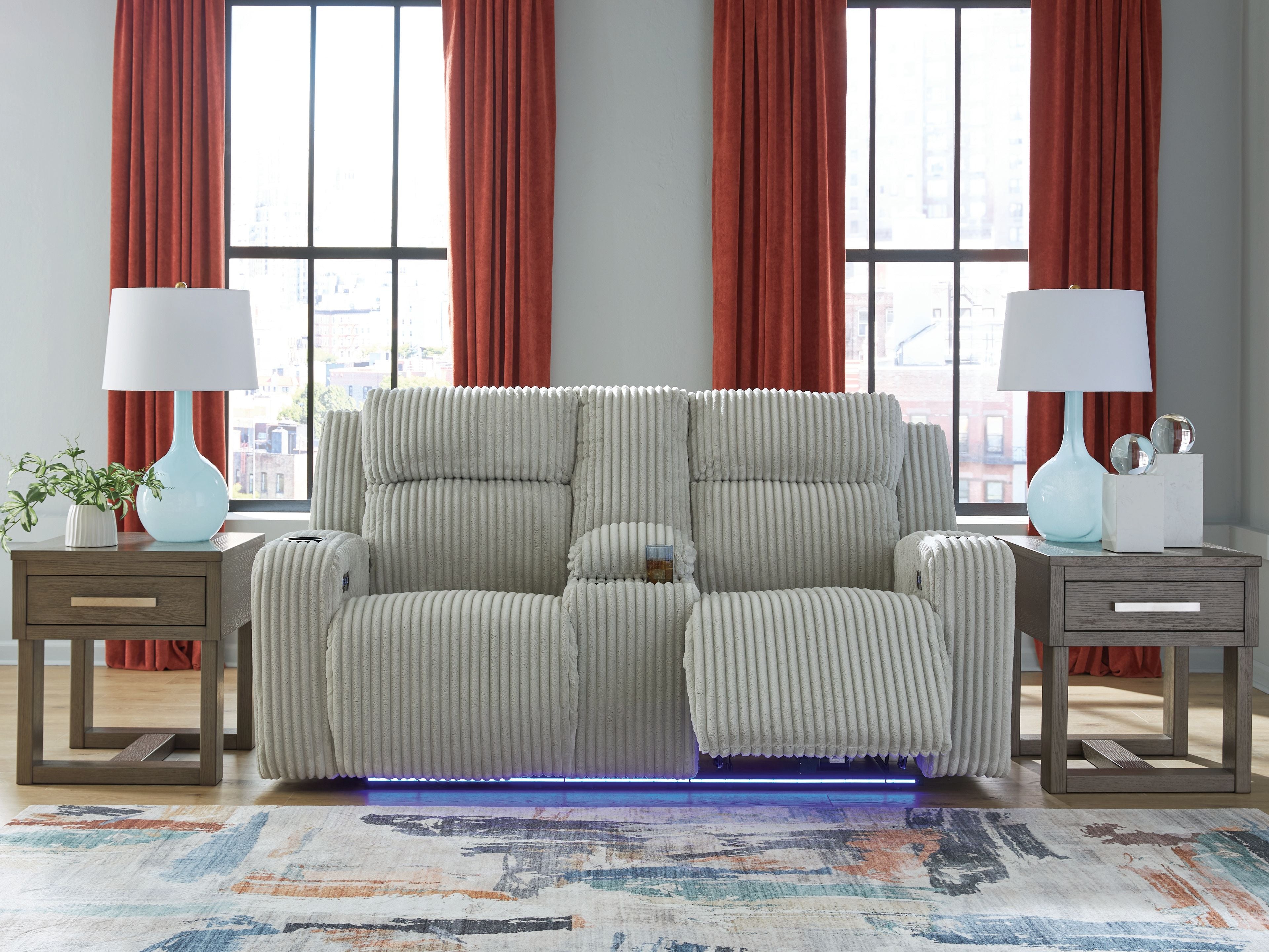 Forest Lake - Power Reclining Loveseat With Console / Adjustable Headrest