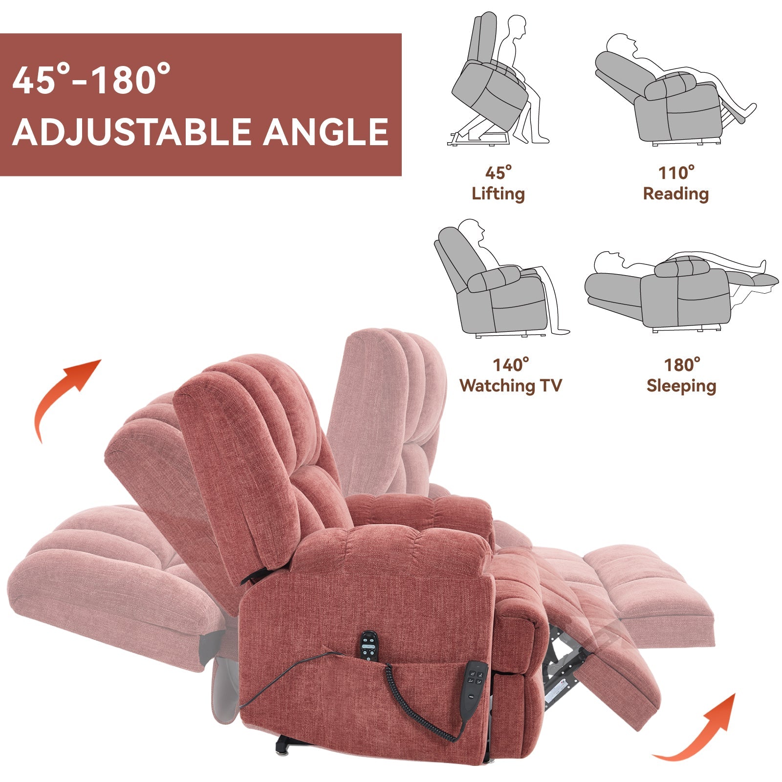 Dual Motor Power Lift Recliner with Heat & Massage