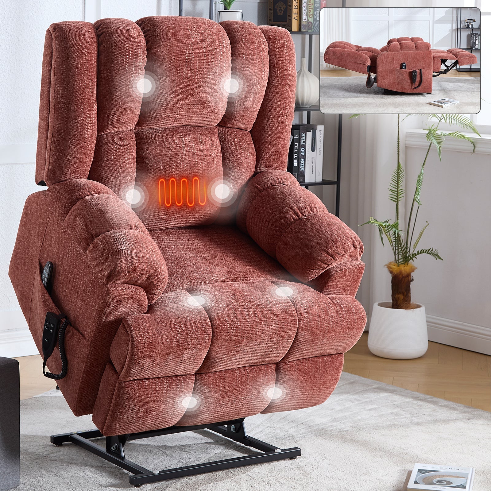 Dual Motor Power Lift Recliner with Heat & Massage