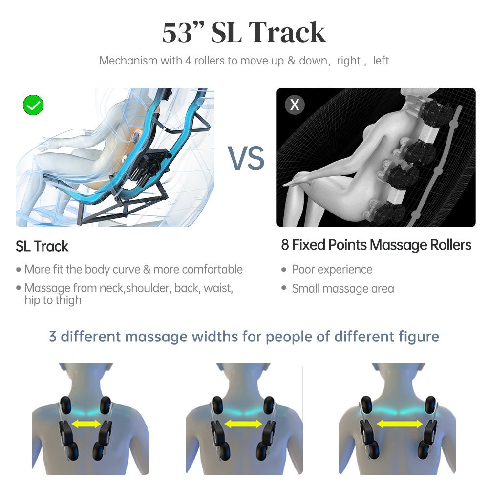 3D Zero Gravity SL-Track Massage Chair with Foot Rollers