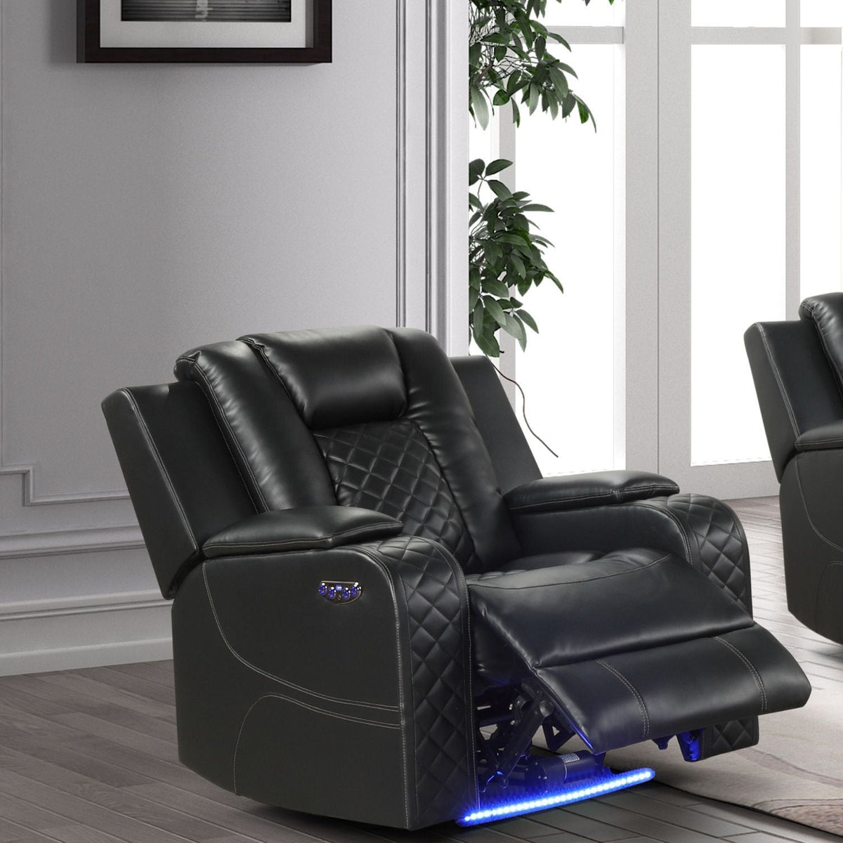 Benz Power Recliner Chair with LED Lighting & USB Charging