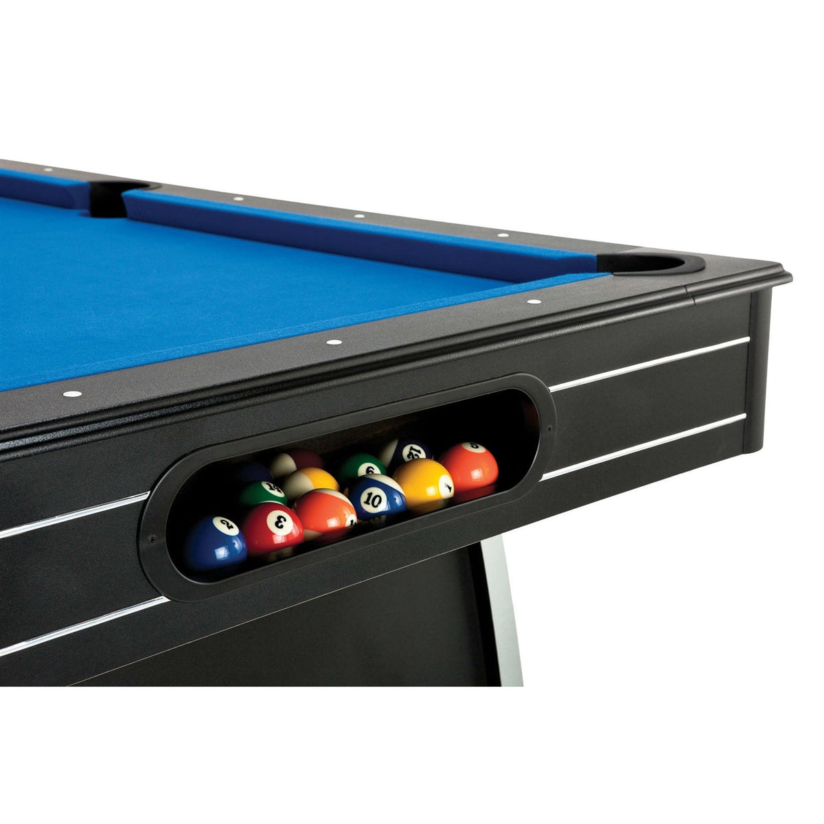 7-Foot Blue Pool Table with Cues & Billiard Balls