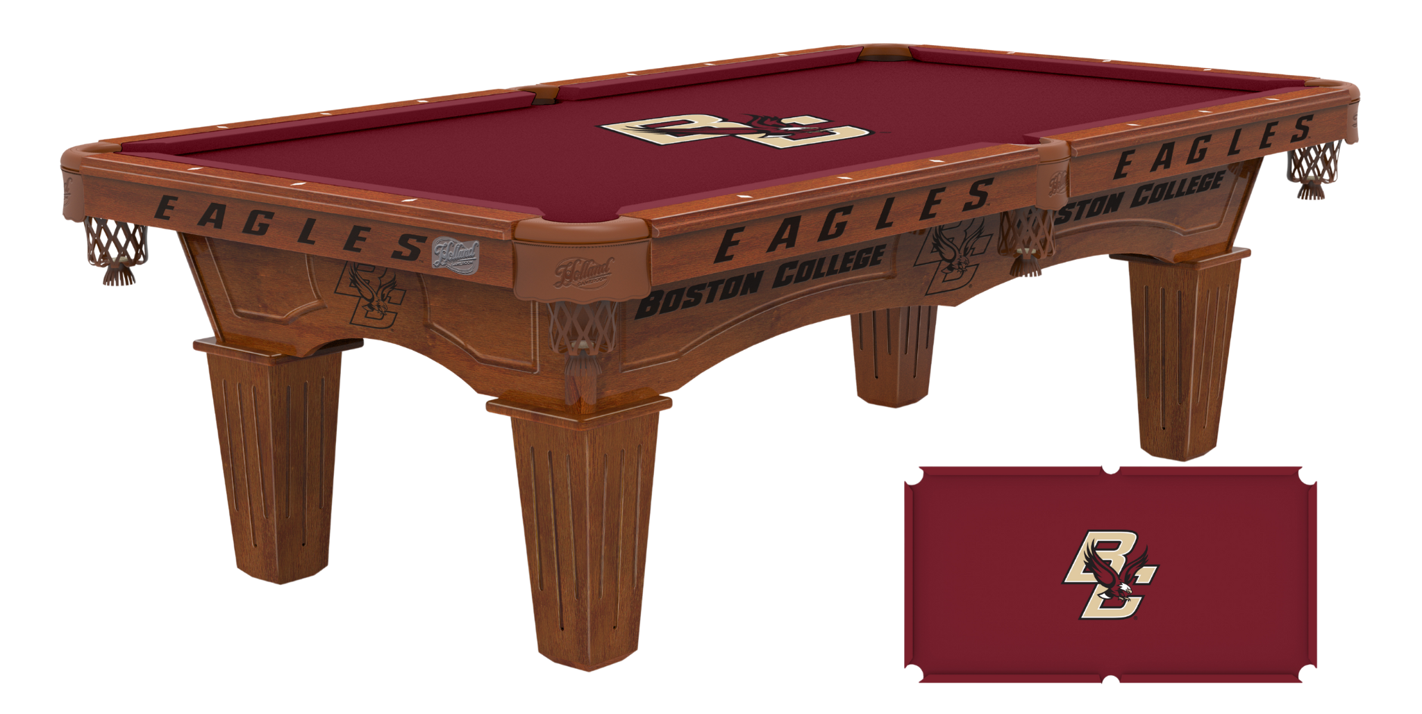 Holland Bar Stool 8' Licensed Billiard Table – Premium Hardwood with Team Logo
