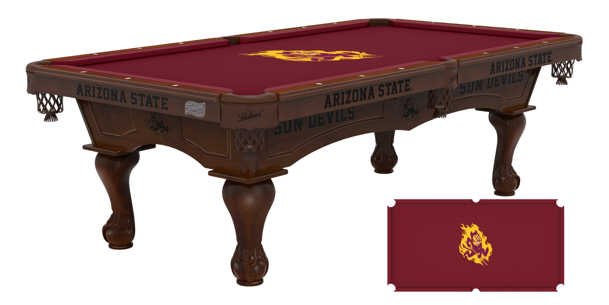 Holland Bar Stool 8' Licensed Billiard Table – Premium Hardwood with Team Logo