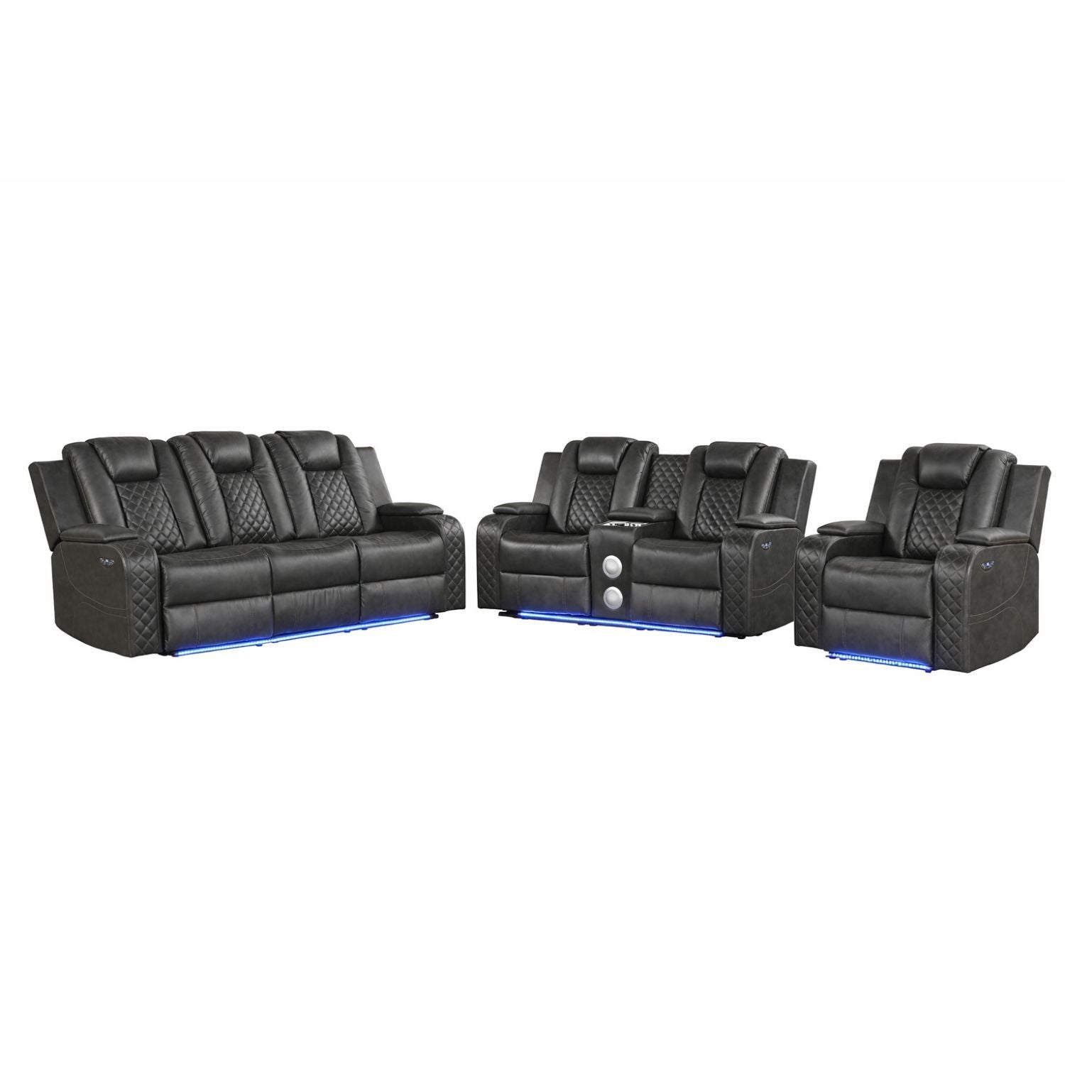 Benz - LED & Power Recliner With Adjustable Headrests And Ambient LED Lighting