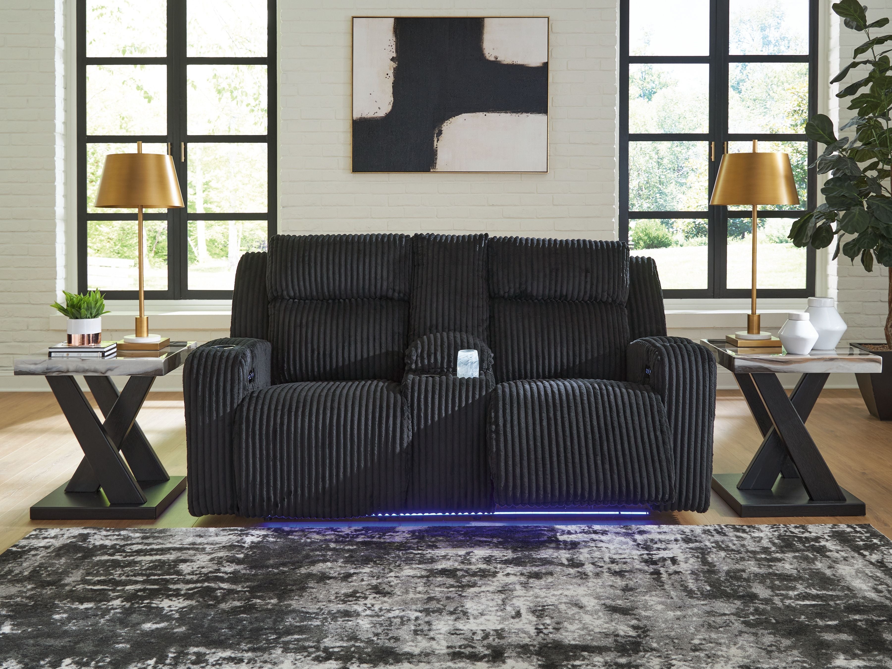 Forest Lake - Power Reclining Loveseat With Console / Adjustable Headrest