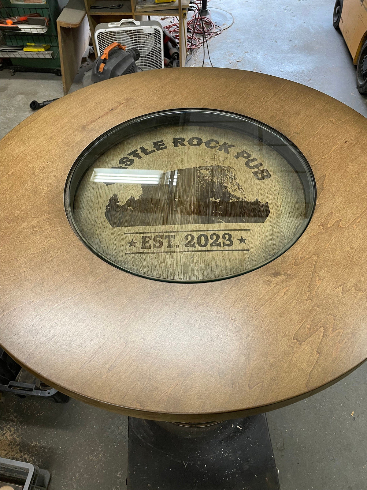 Custom Bourbon Whiskey Barrel Bar Table with Storage