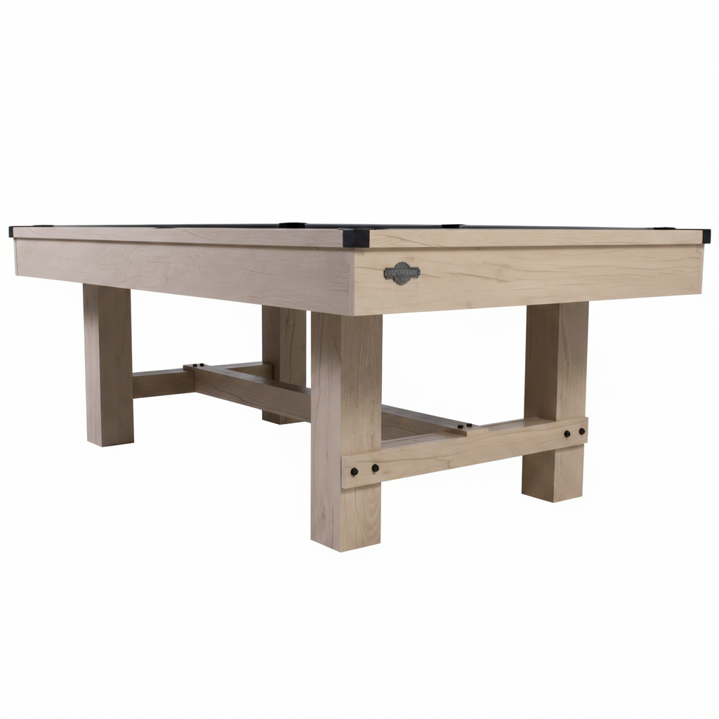 Bayville 84" Indoor Pool Table with Accessories – Light Oak Finish & Charcoal Felt